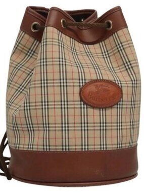 Burberrys Nova Check Shoulder Bag Canvas Beige